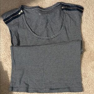 Navy and White Striped Women's Top.